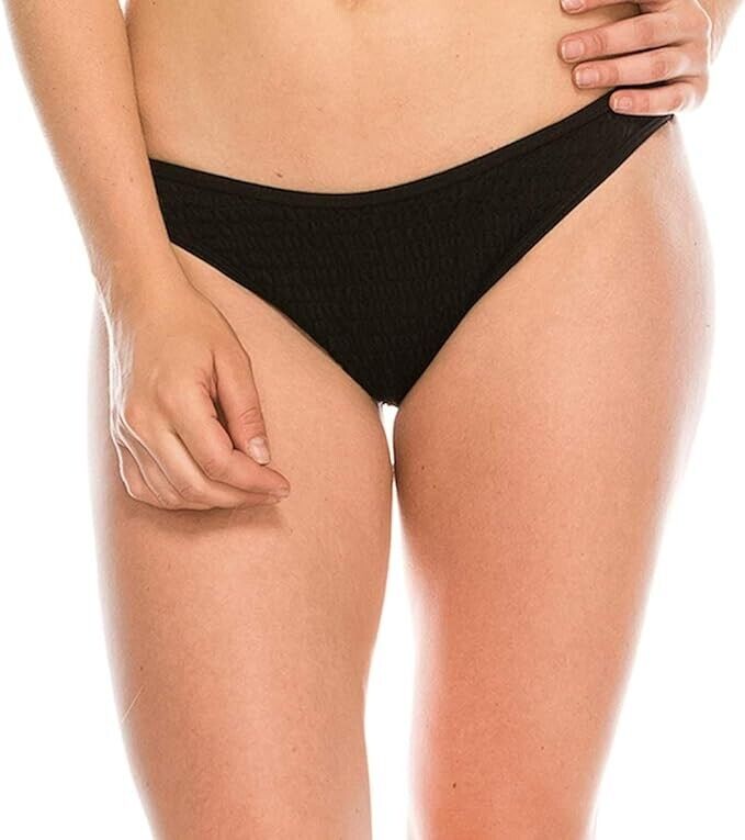 KENDALL + KYLIE Henley Bikini Bottom (X-Small) Black